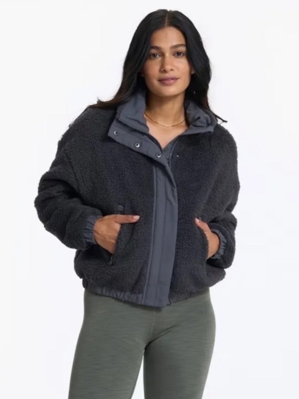 Vuori Womens Cozy Sherpa Black Jacket XS